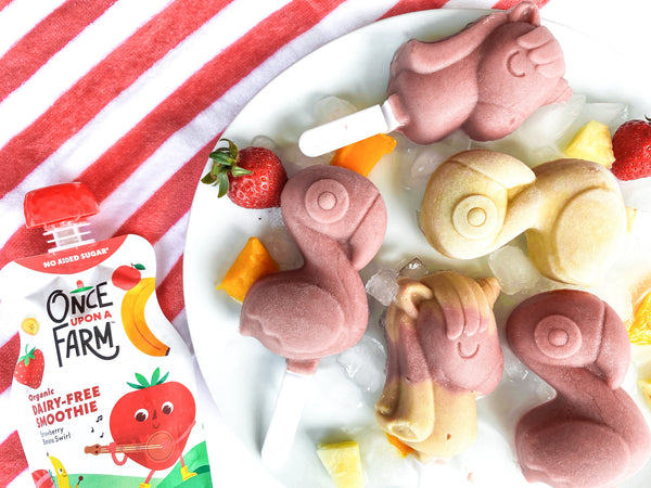 Summer smoothie pop made with Once Upon a Farm dairy-free smoothies. 