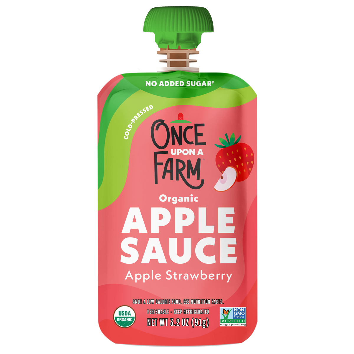 strawberry applesauce front of packaging