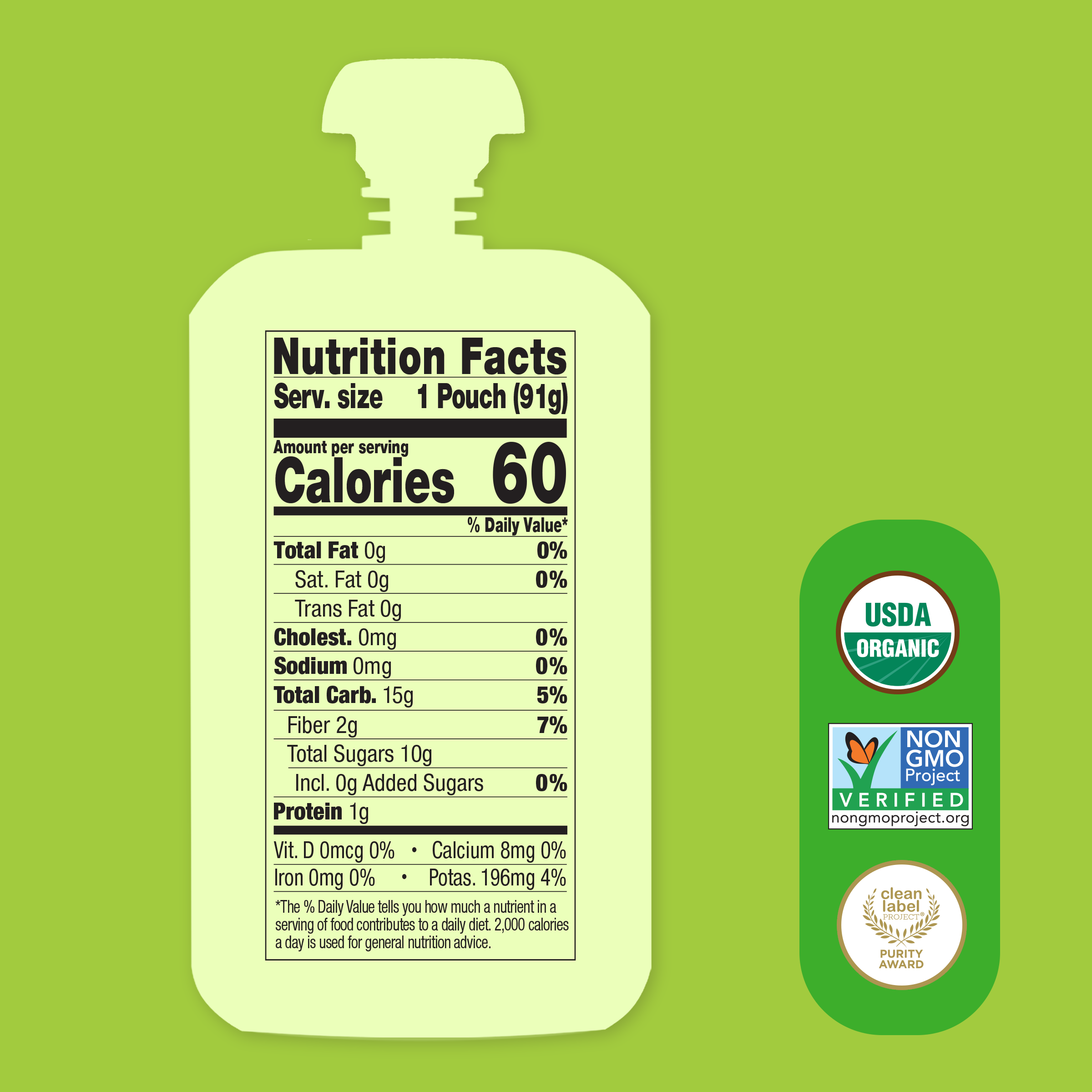 Wild Rumpus Avocado nutritional facts on a green background
