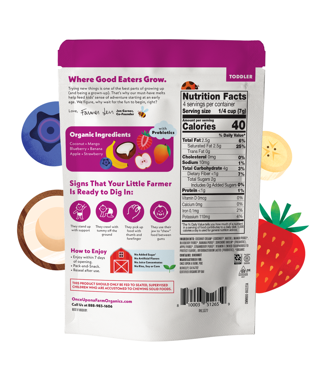 Mixed Berry Coconut Melts Back of Package