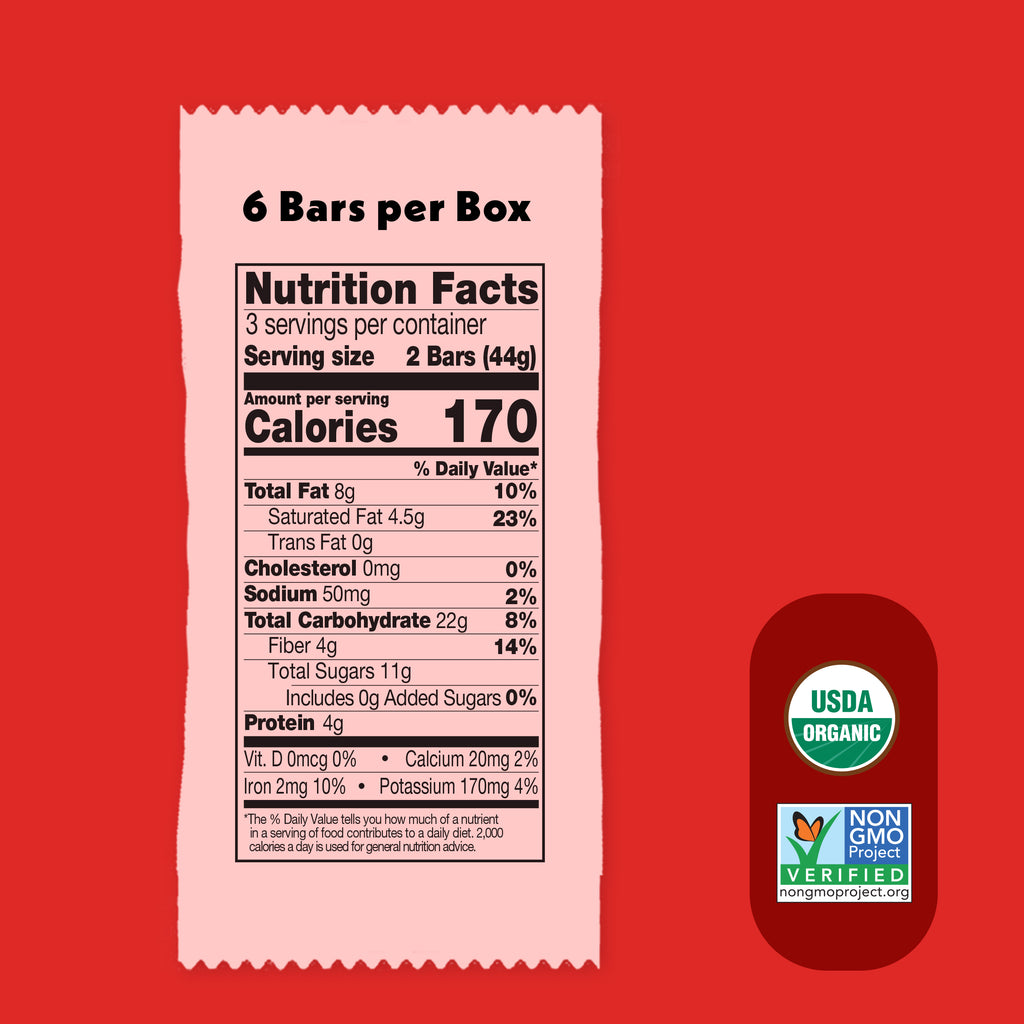 Nutrition Fact Label for Mini Strawberry Refrigerated Oat Bar