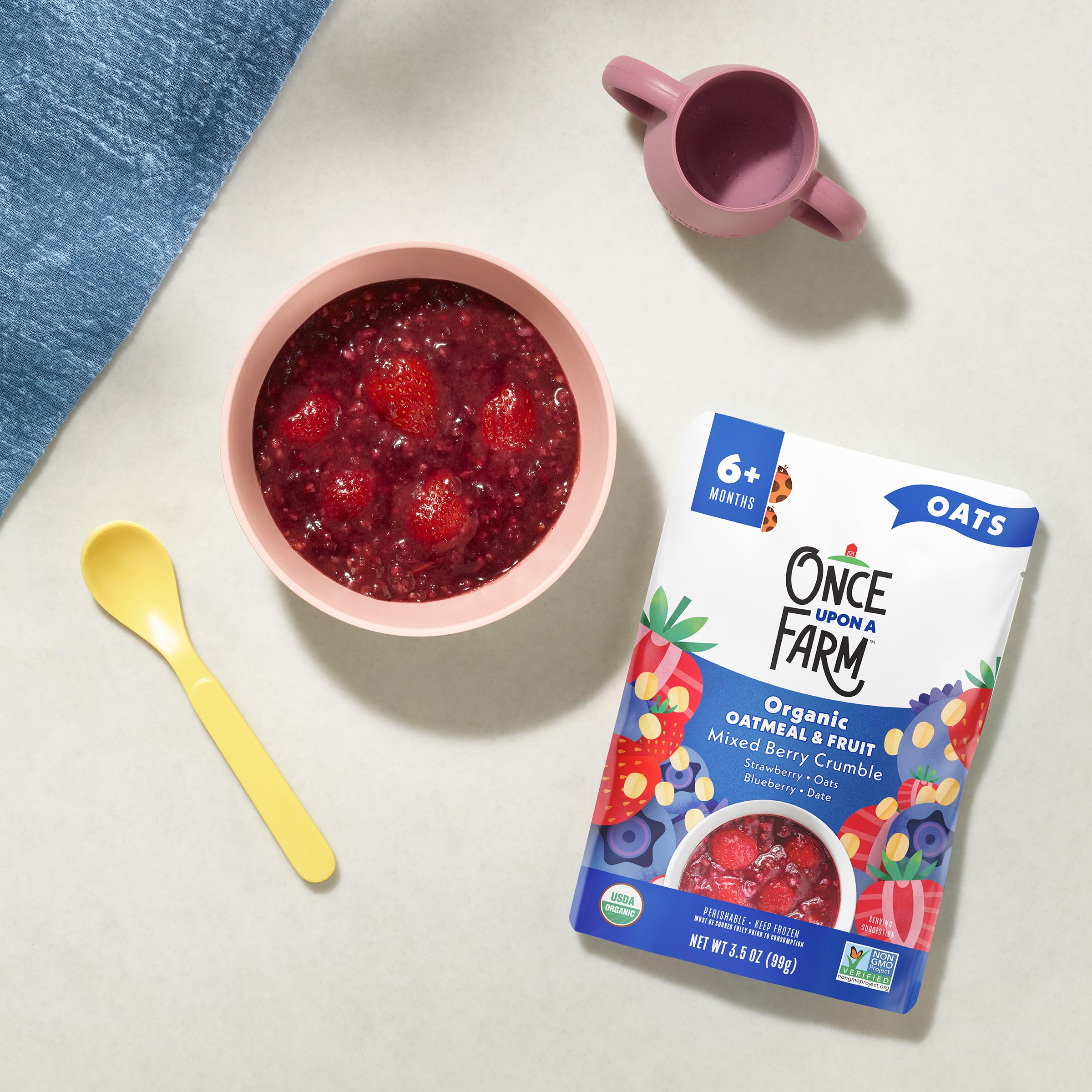 Mixed Berry Crumble packaging and meal shot