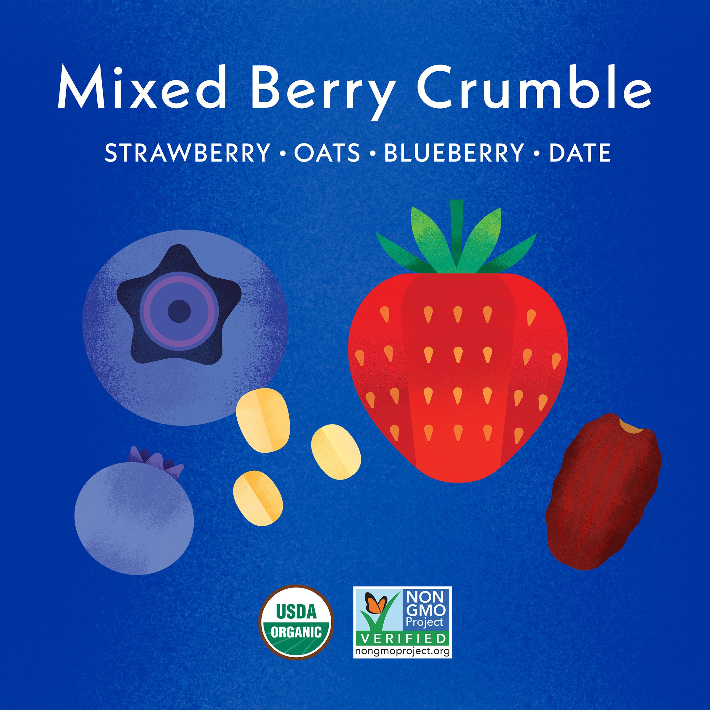 Mixed Berry Crumble Ingredient Highlight: Strawberry, Oats, Blueberry & Date