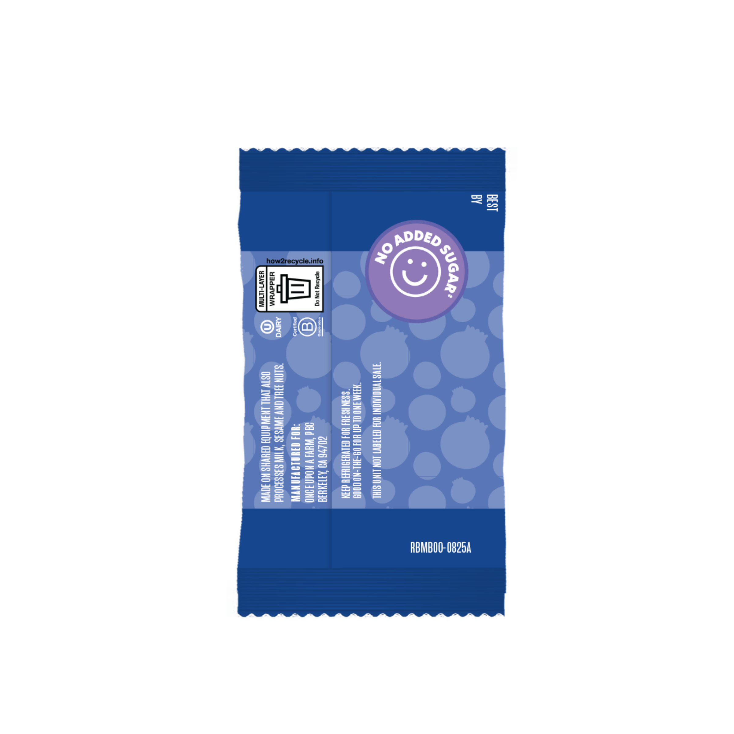 Mini Blueberry Refrigerated Oat Bar back of packaging