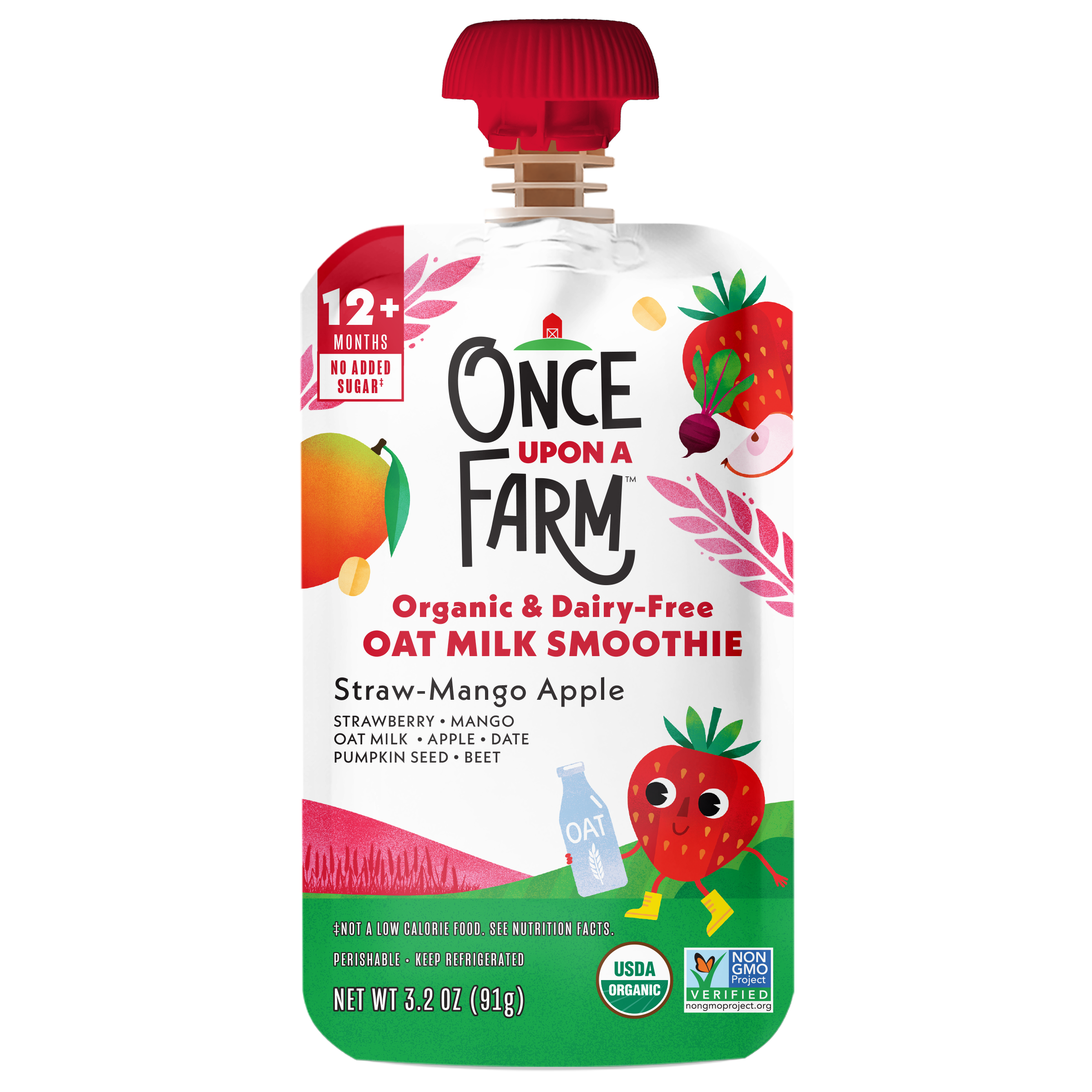 Strawberry Mango Apple Oat Milk Smoothie front of packaging