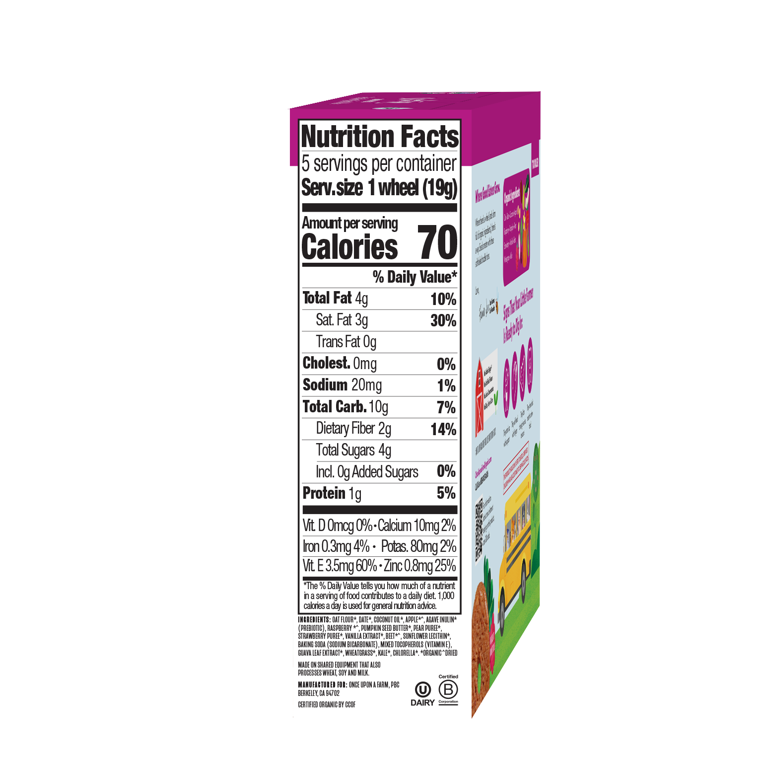 Box with nutrition facts label on a white background
