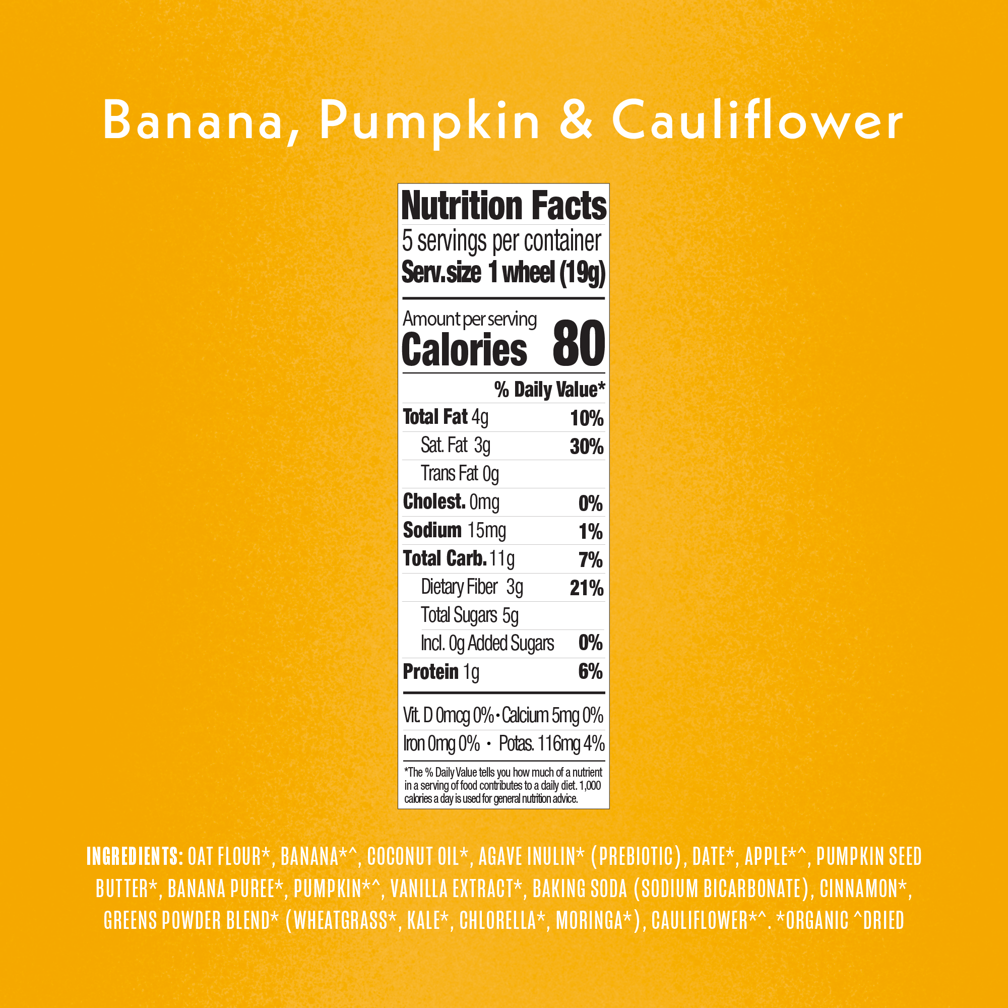 Banana Tractor Wheels Nutrition Fact Panel