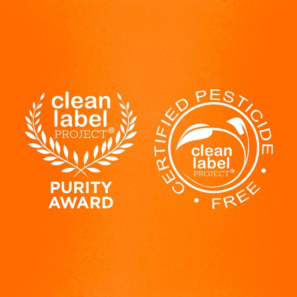 Illustration of Clean Label Project Purity Award and Certified Pesticide Free award.