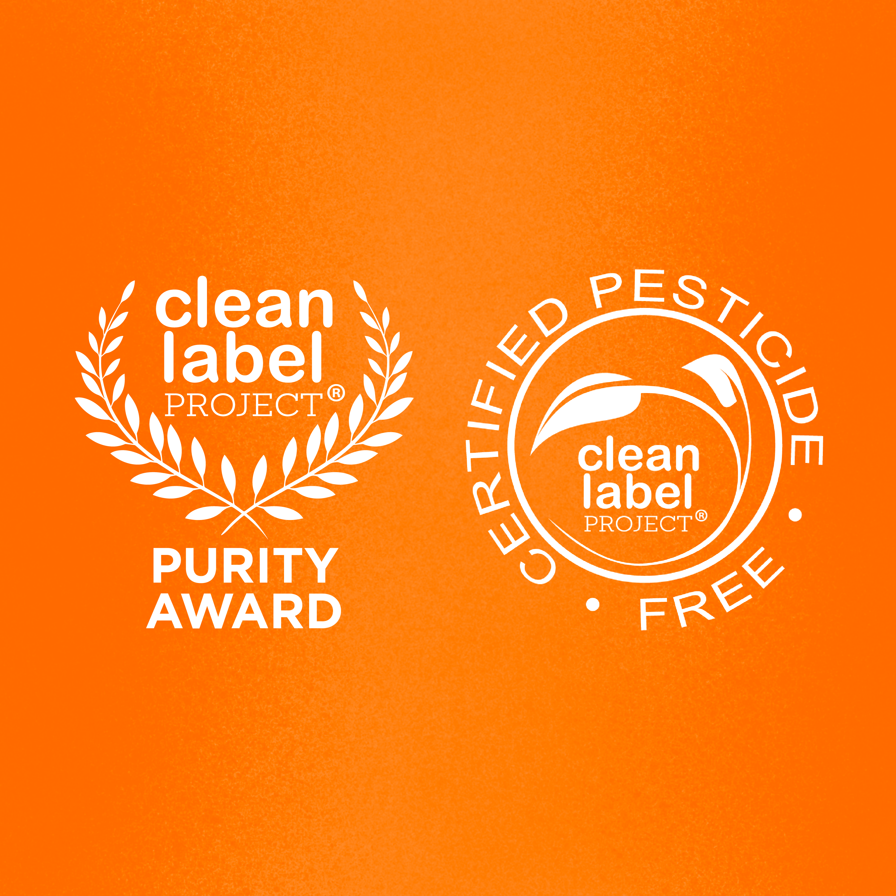 Illustration of Clean Label Project Purity Award and Certified Pesticide Free award.