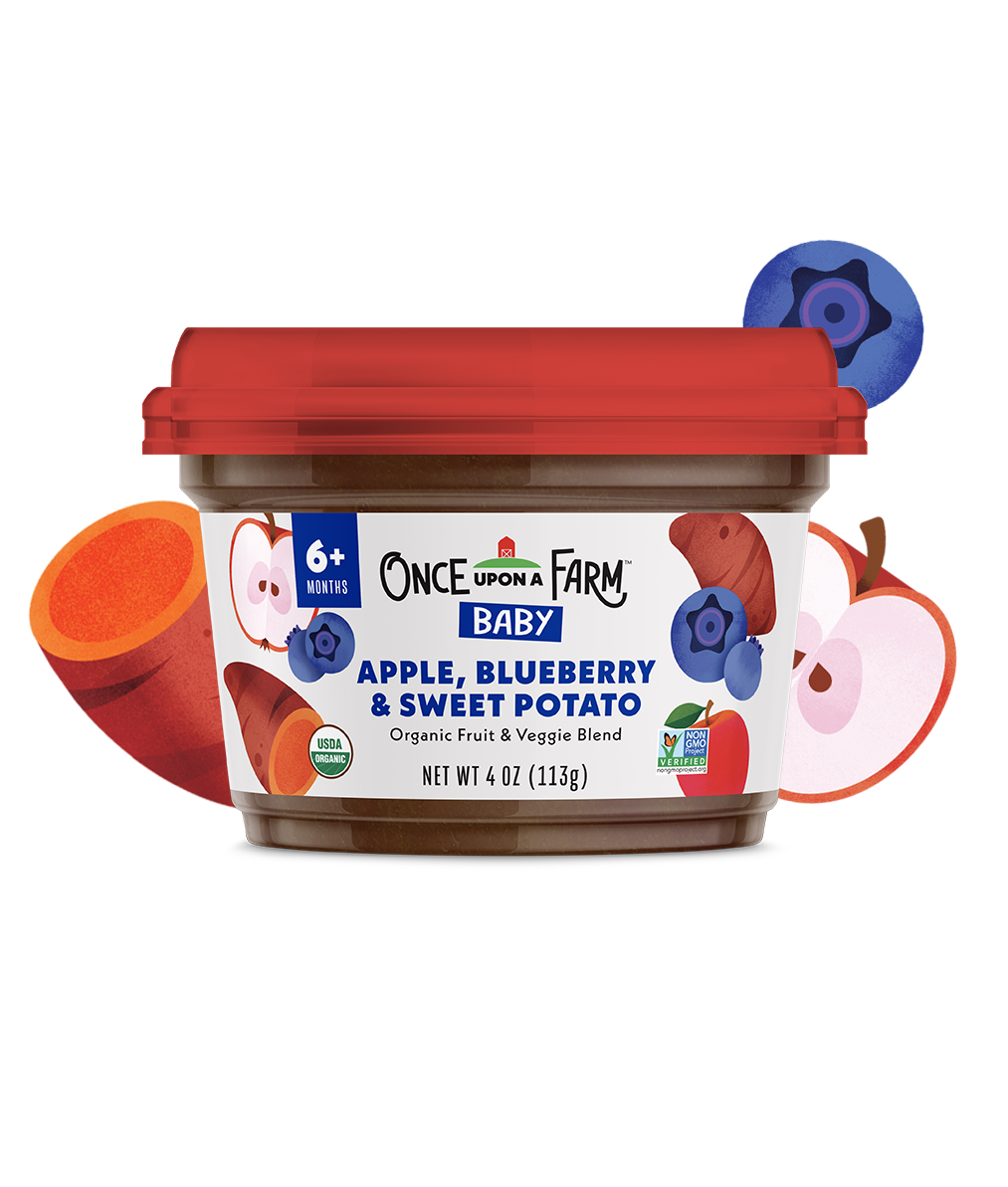 Front of Bowl: Apple, Blueberry & Sweet Potato